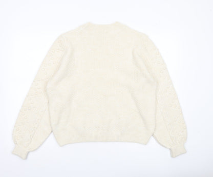 LCW Casual Women’s Ivory Cable Knit Jumper L Long Sleeve Pullover