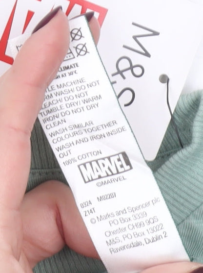 Marks and Spencer Boys Green Hulk Marvel T-Shirt 2-3 Years
