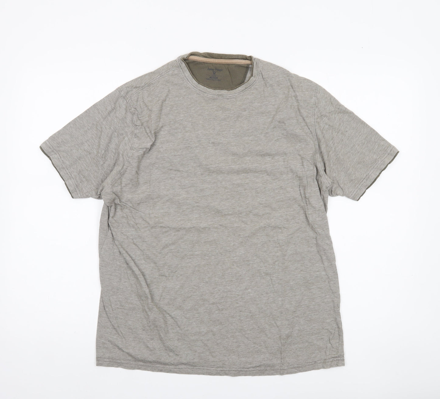 James Pringle Men's Grey Medium Cotton Crew Neck T-Shirt