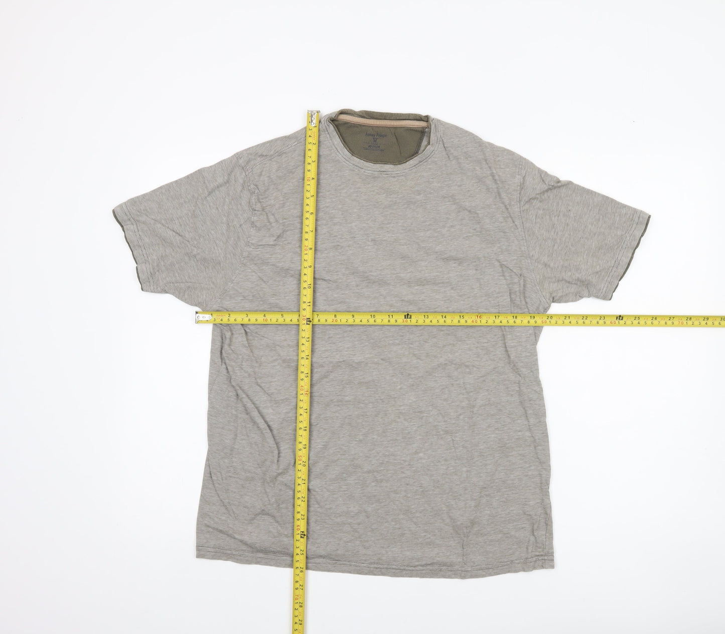 James Pringle Men's Grey Medium Cotton Crew Neck T-Shirt