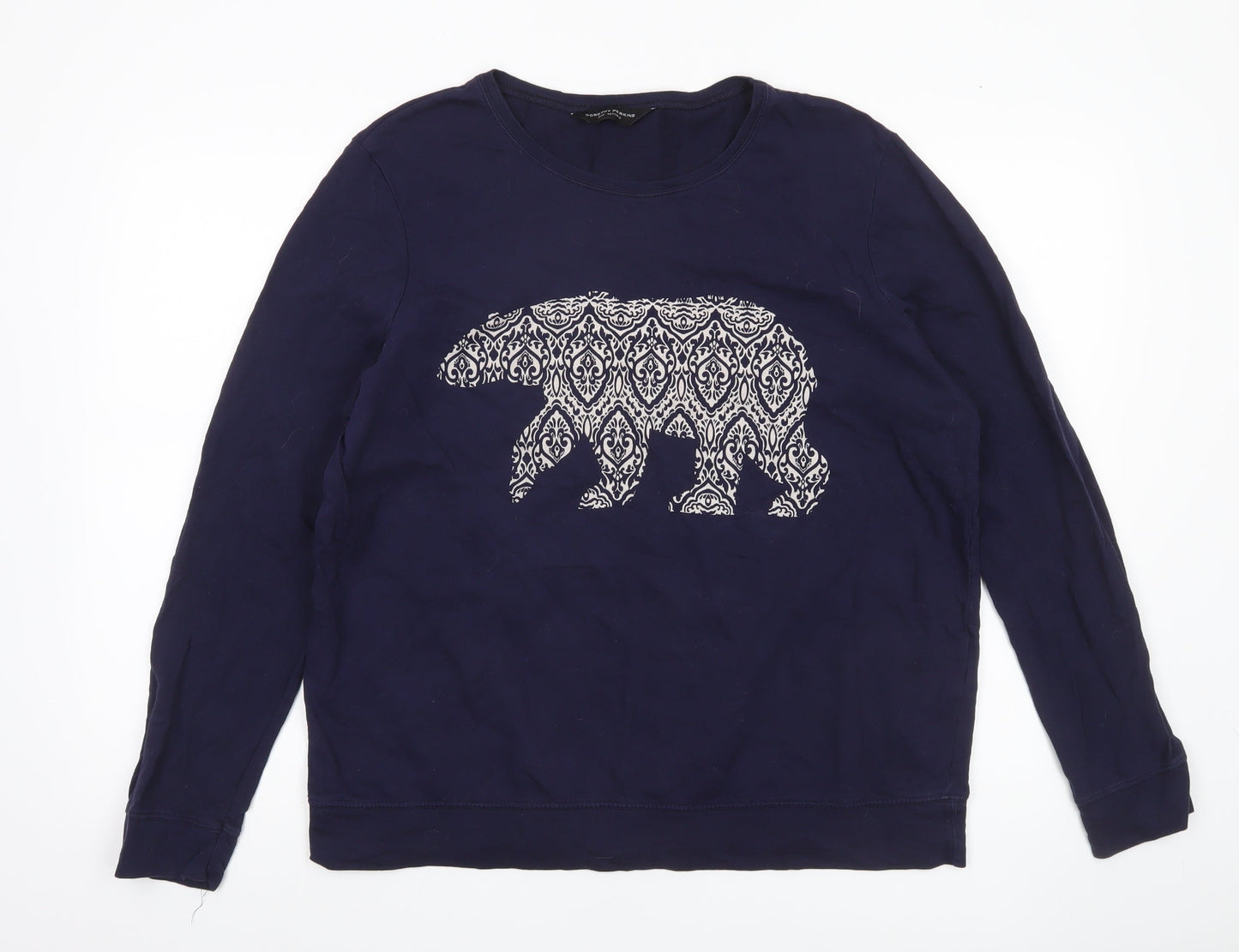 Dorothy Perkins Womens Navy Blue Bear Print Sweatshirt UK 18
