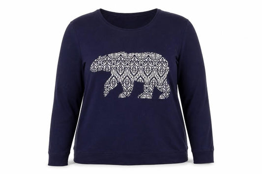 Dorothy Perkins Womens Navy Blue Bear Print Sweatshirt UK 18