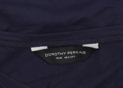 Dorothy Perkins Womens Navy Blue Bear Print Sweatshirt UK 18