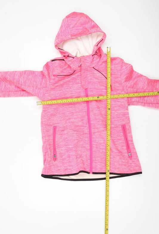 Superdry Womens Pink Full Zip Hoodie Jacket Size 12 Activewear