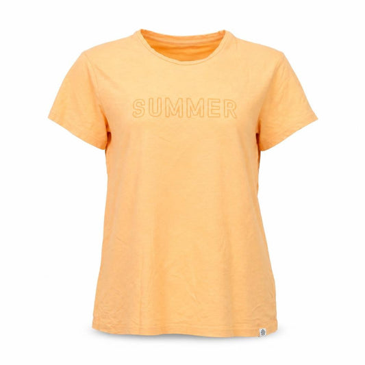 TOG24 Womens Orange Cotton Summer Embroidered T-Shirt Size 14