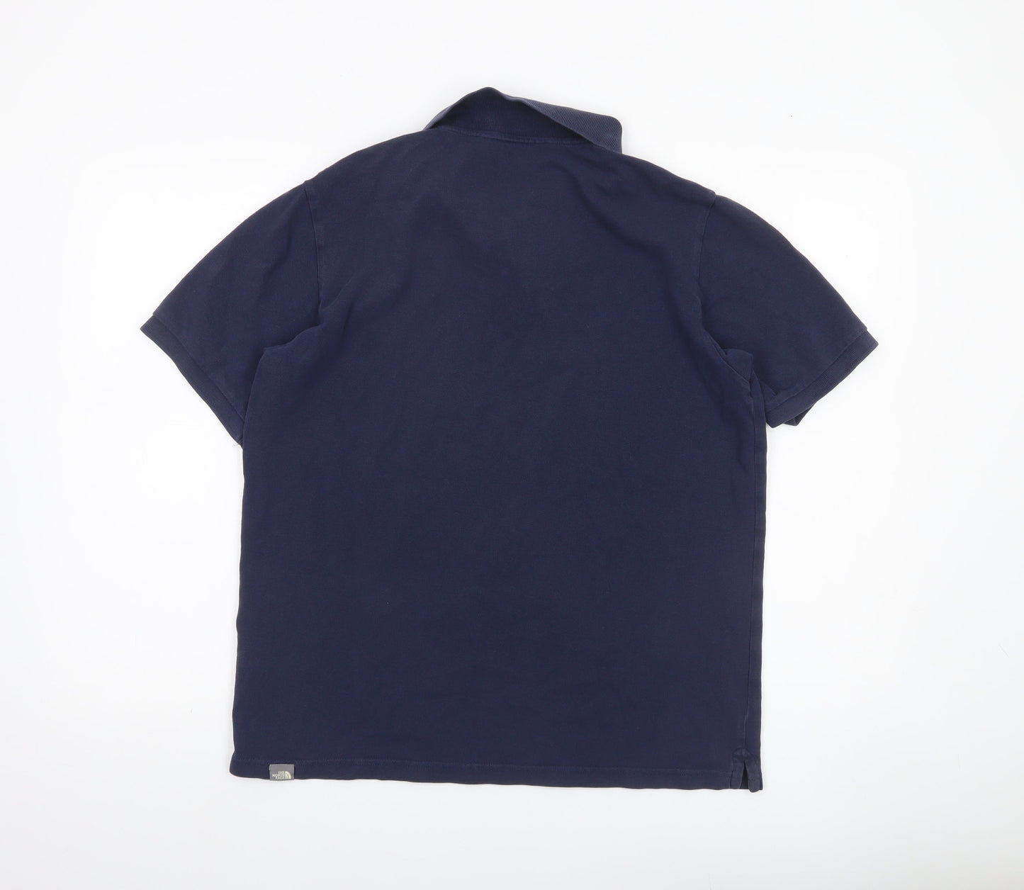 The North Face Men's Blue Medium Polo Shirt 100% Cotton Casual