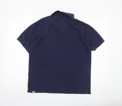 The North Face Men's Blue Medium Polo Shirt 100% Cotton Casual