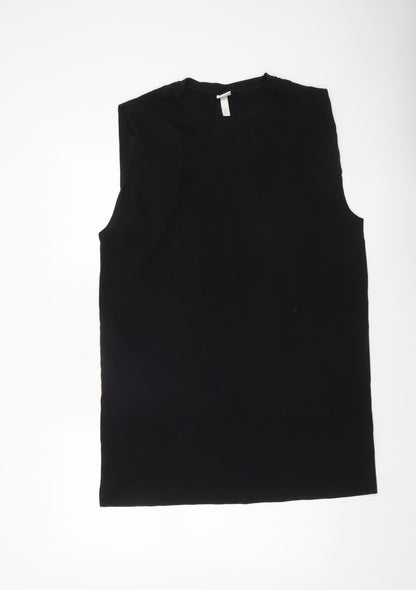 H&M Women’s Black Cotton Tank Dress Size 12 Sleeveless Casual