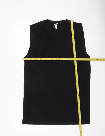H&M Women’s Black Cotton Tank Dress Size 12 Sleeveless Casual