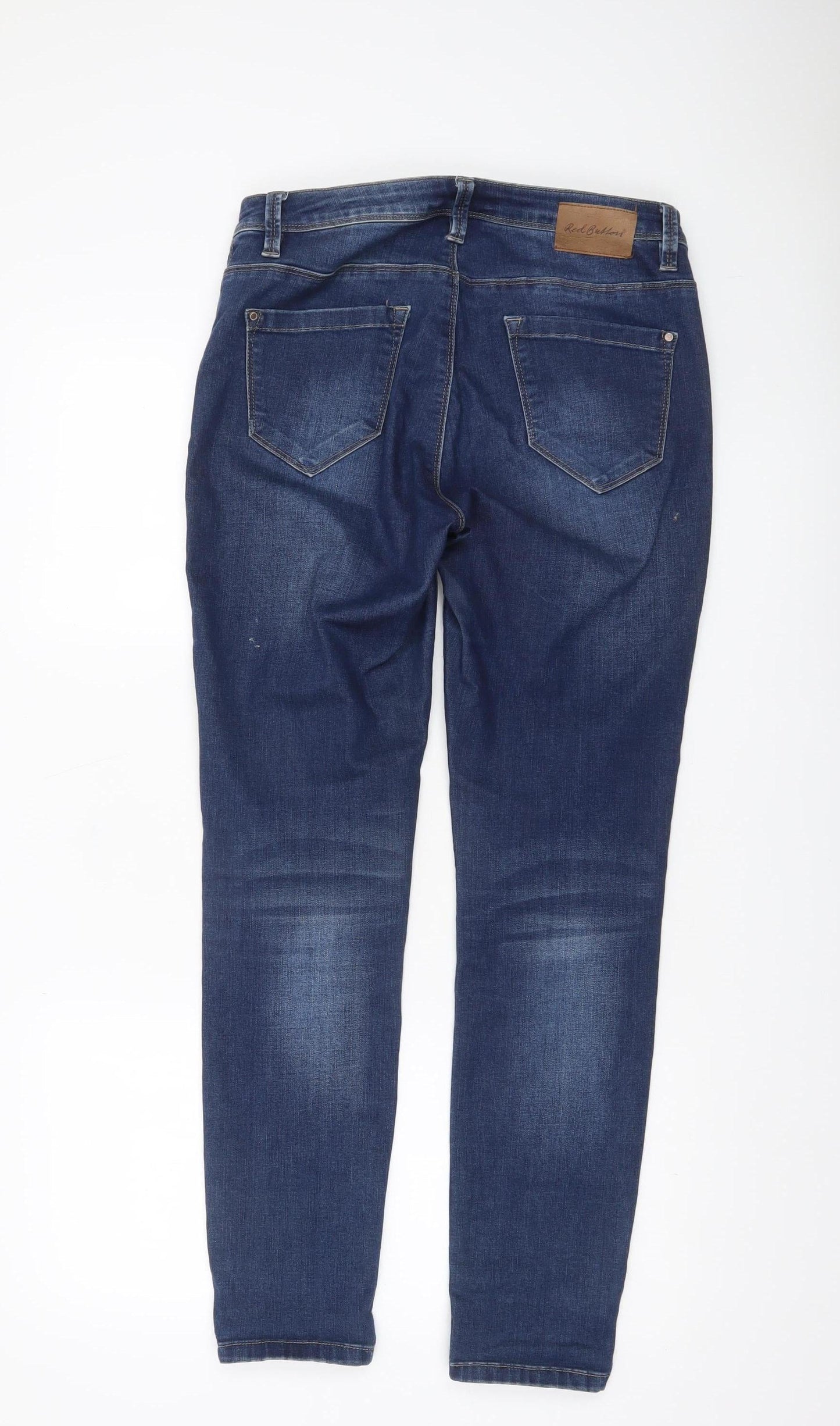 Red Button Men's Blue Straight Leg Jeans 38W 30L Stretch Denim
