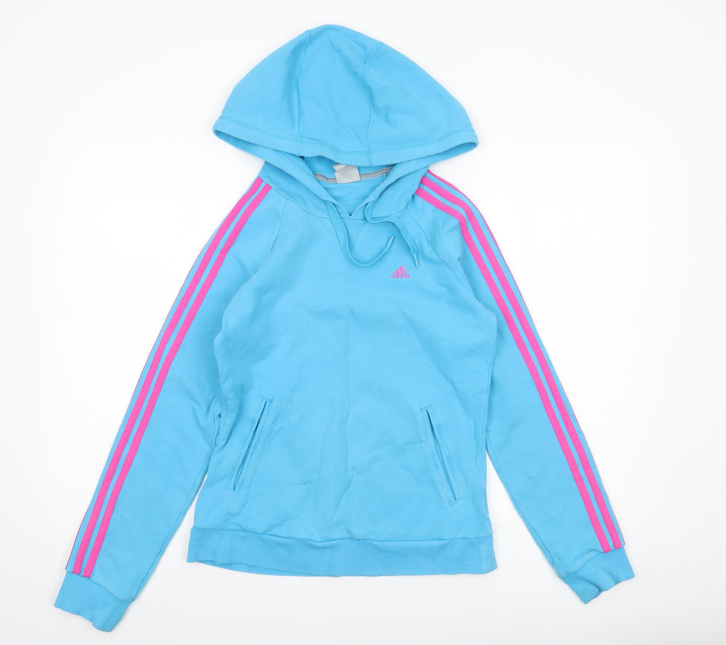 Adidas Women’s Blue Pullover Hoodie Size M UK 10 Logo Sportswear
