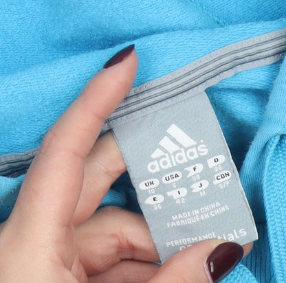 Adidas Women’s Blue Pullover Hoodie Size M UK 10 Logo Sportswear