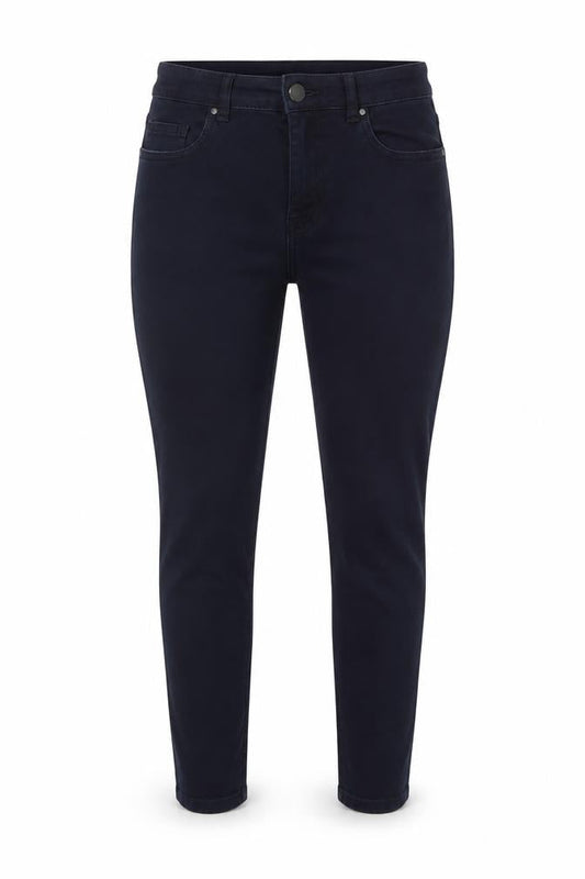 Front view of Dunnes women’s blue skinny jeans, size UK 8 slim, fit denim