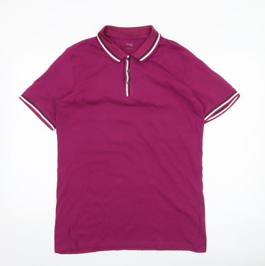 Additional front view of Dunnes Men’s Pink Slim Fit Polo Shirt L Cotton
