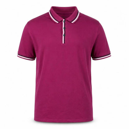 Front view of Dunnes Men’s Pink Slim Fit Polo Shirt L Cotton
