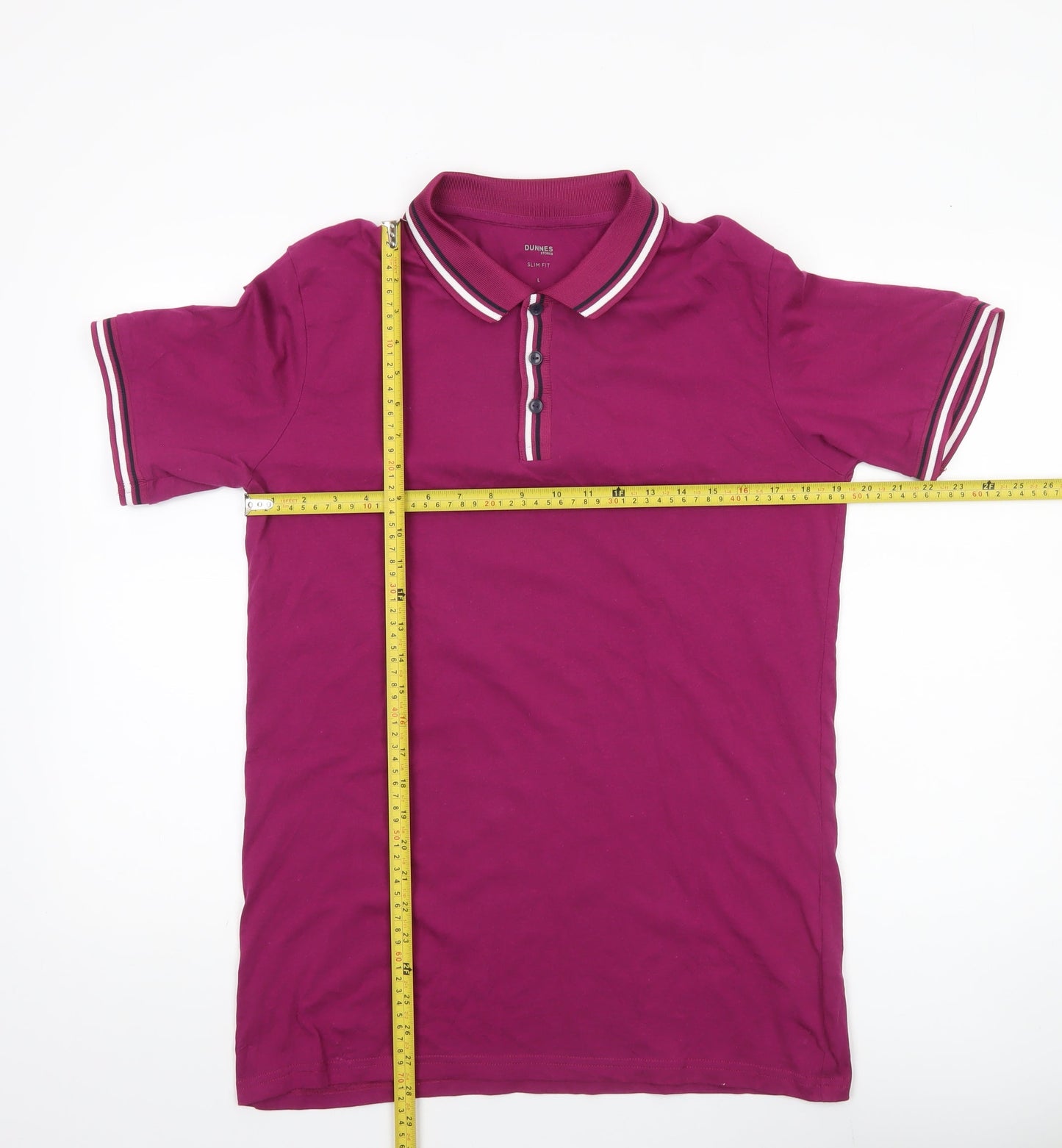 Dunnes Stores Men’s Pink Slim Fit Polo Shirt L Cotton