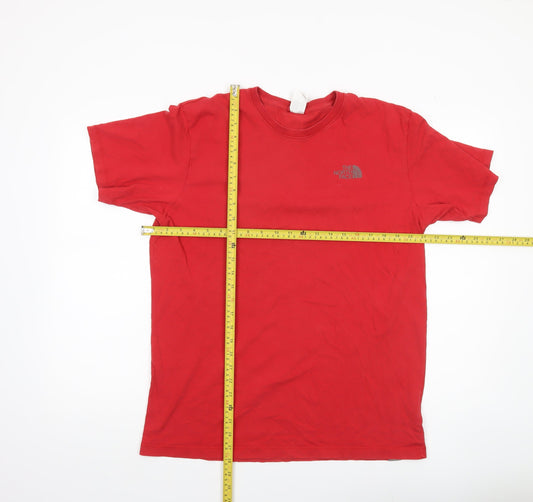 The North Face Mens Red Cotton Crew Neck Short Sleeve T-Shirt Size L
