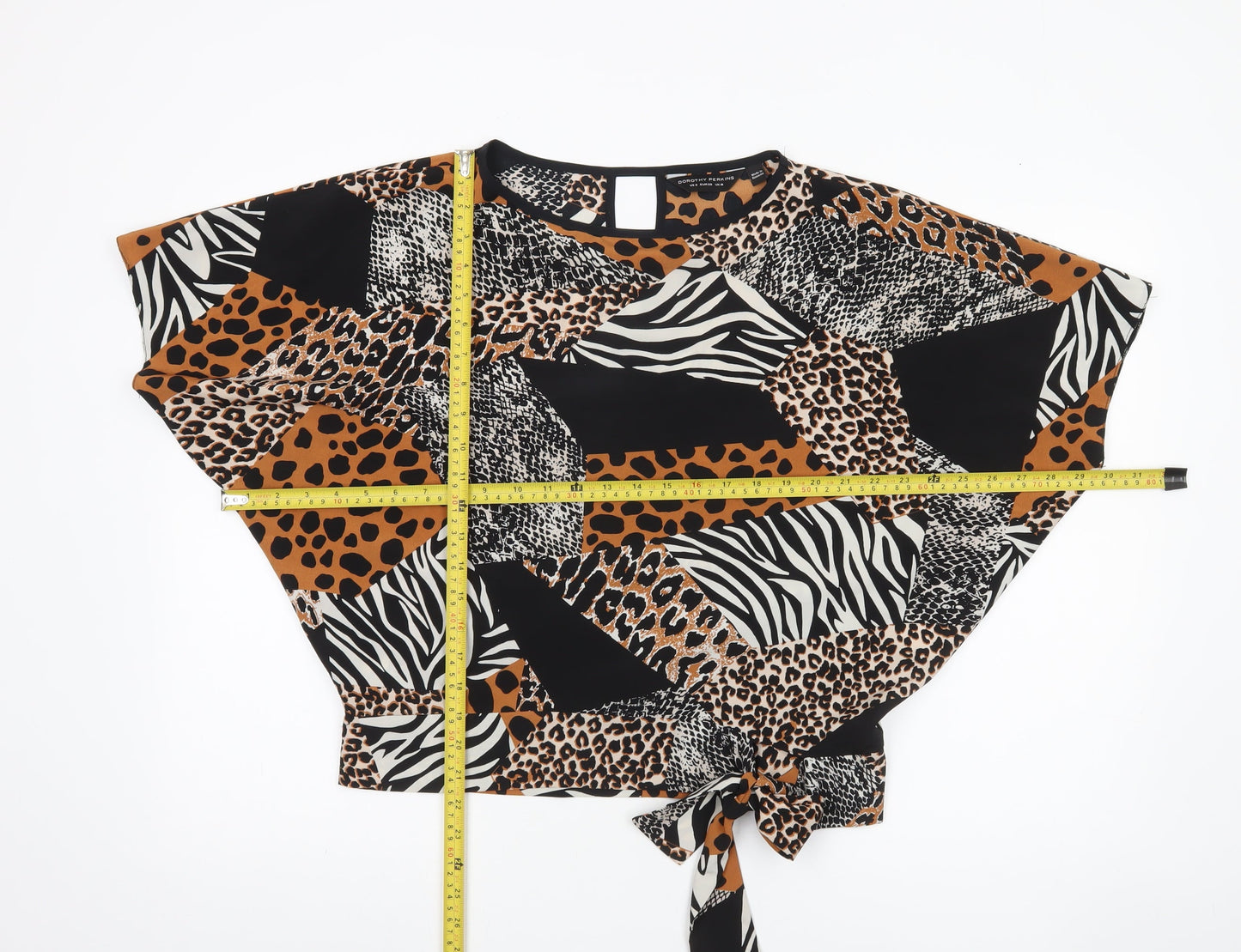 Dorothy Perkins Womens Multicoloured Animal Print Wrap Blouse UK 10