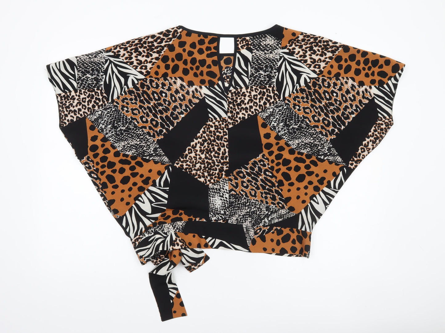 Dorothy Perkins Womens Multicoloured Animal Print Wrap Blouse UK 10