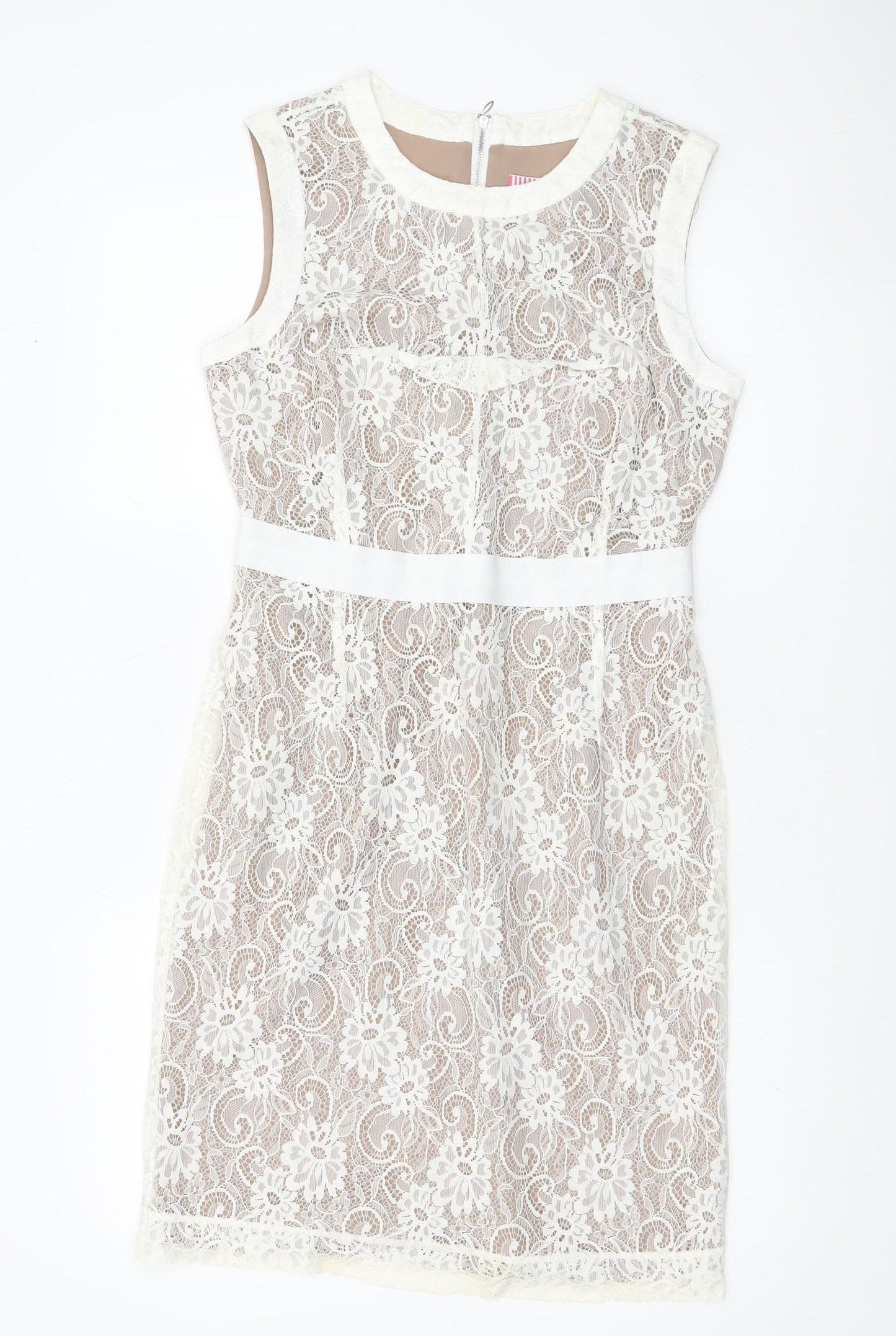 Fran & Jane Women’s Ivory Lace Sheath Dress Size 10 Wedding Party