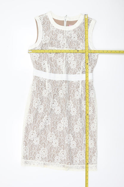 Fran & Jane Women’s Ivory Lace Sheath Dress Size 10 Wedding Party