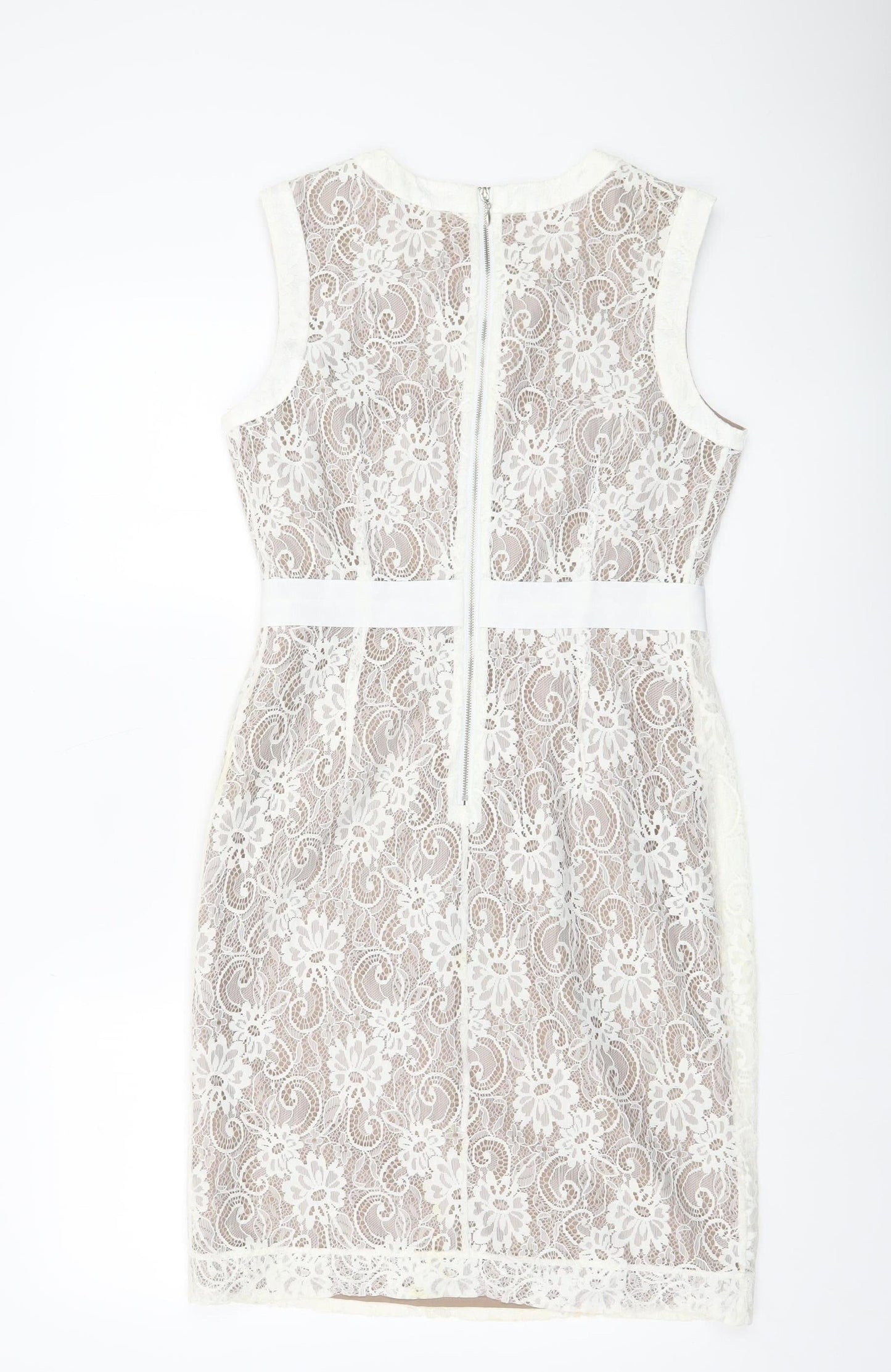 Fran & Jane Women’s Ivory Lace Sheath Dress Size 10 Wedding Party