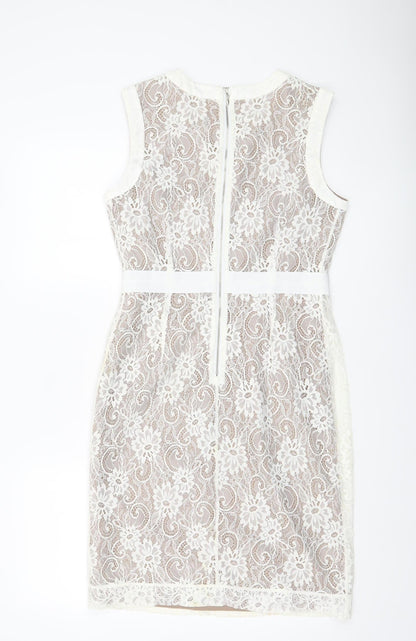 Fran & Jane Women’s Ivory Lace Sheath Dress Size 10 Wedding Party