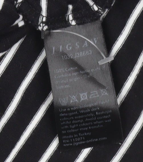 Jigsaw Women Black White Striped Cotton Pencil Dress XS