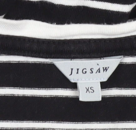 Jigsaw Women Black White Striped Cotton Pencil Dress XS