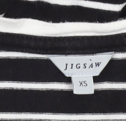 Jigsaw Women Black White Striped Cotton Pencil Dress XS