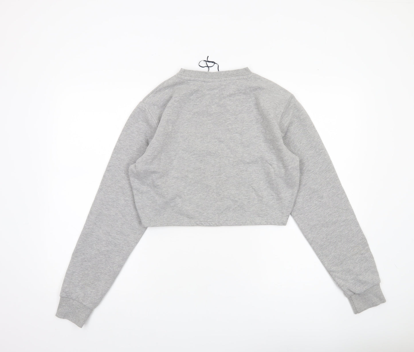 Ellesse Women’s Grey Cropped Sweatshirt UK 8 Logo Pullover