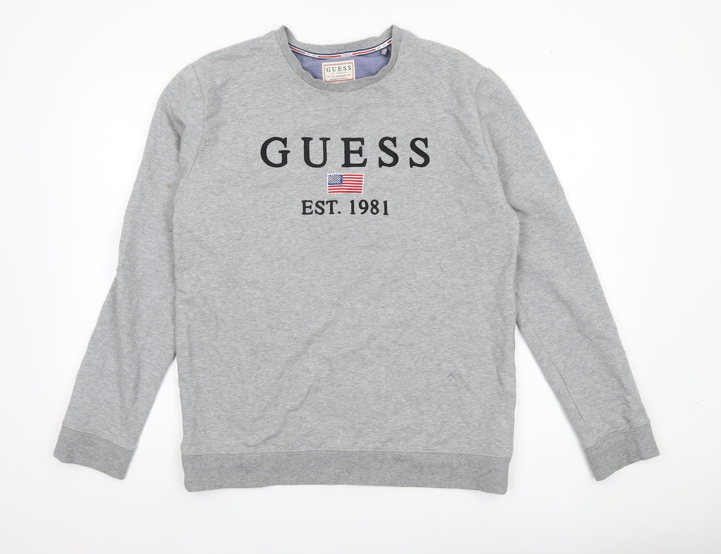 Mens UK Size L GUESS Grey Pullover Sweatshirt
