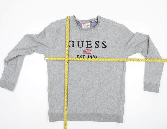 Mens UK Size L GUESS Grey Pullover Sweatshirt