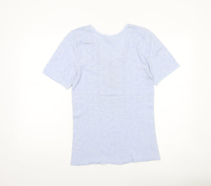 Damart Women’s Blue Scoop Neck Short Sleeve Knit T-Shirt L