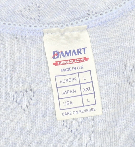 Damart Women’s Blue Scoop Neck Short Sleeve Knit T-Shirt L