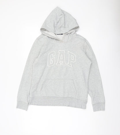 GAP Women’s Grey Pullover Hoodie Sweatshirt Size S Logo Casual