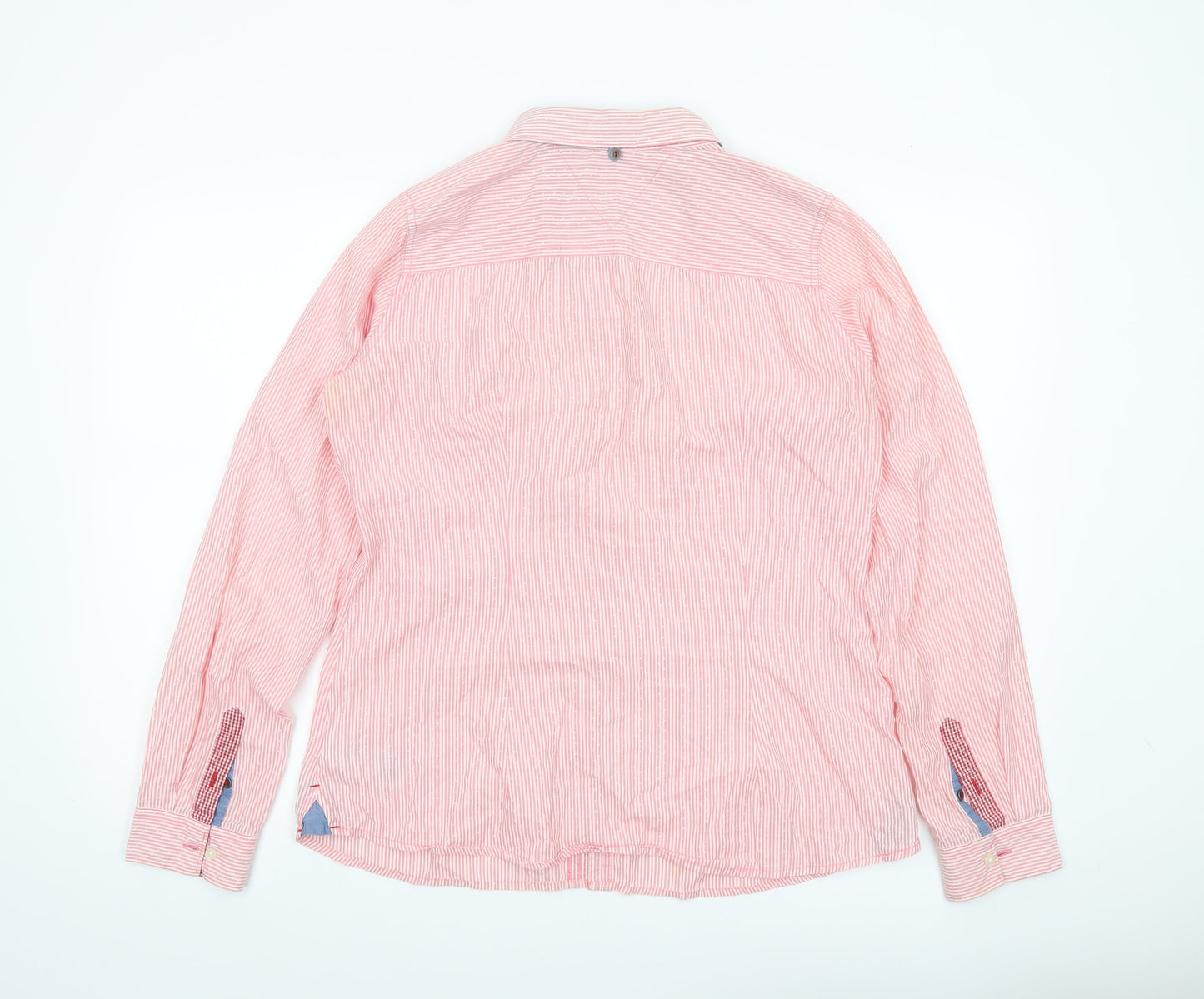 Hilfiger Denim Men's XL Pink Striped Button-Up Shirt Long Sleeve