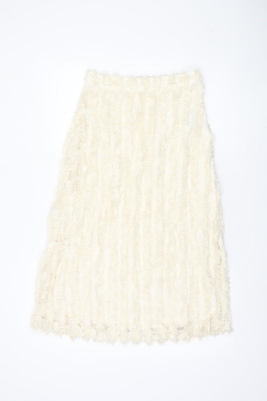 Vila Womens Ivory A-Line Lace Skirt Size 6 Knee Length