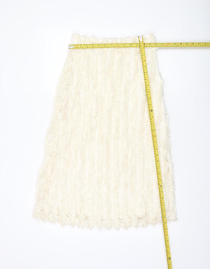 Vila Womens Ivory A-Line Lace Skirt Size 6 Knee Length