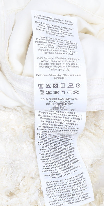 Vila Womens Ivory A-Line Lace Skirt Size 6 Knee Length