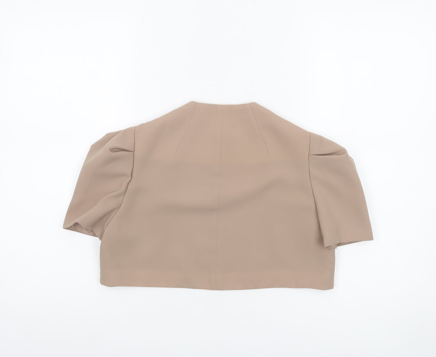 Fran Jane Women’s Beige Cropped Blazer Jacket Size 10