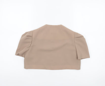 Fran Jane Women’s Beige Cropped Blazer Jacket Size 10