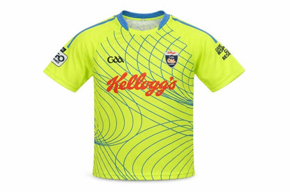 Front view of O'Neill boys’ green sports jersey t-shirt 5 years lightweight activewear
