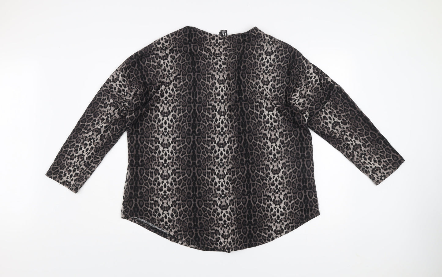 Izabel London Women’s Brown Leopard Print Zip Front Jumper Size 22