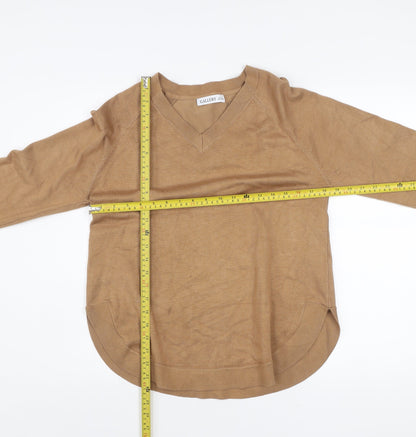 Gallery Women’s Brown V-Neck Pullover Jumper Size S
