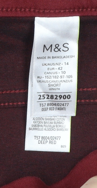 Marks and Spencer Women’s Red Size 14 Skinny Slim Jeans