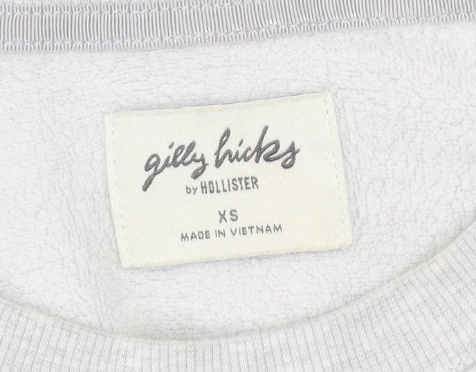 Gilly Hicks by Hollister Womens Grey XS Cropped Sweatshirt