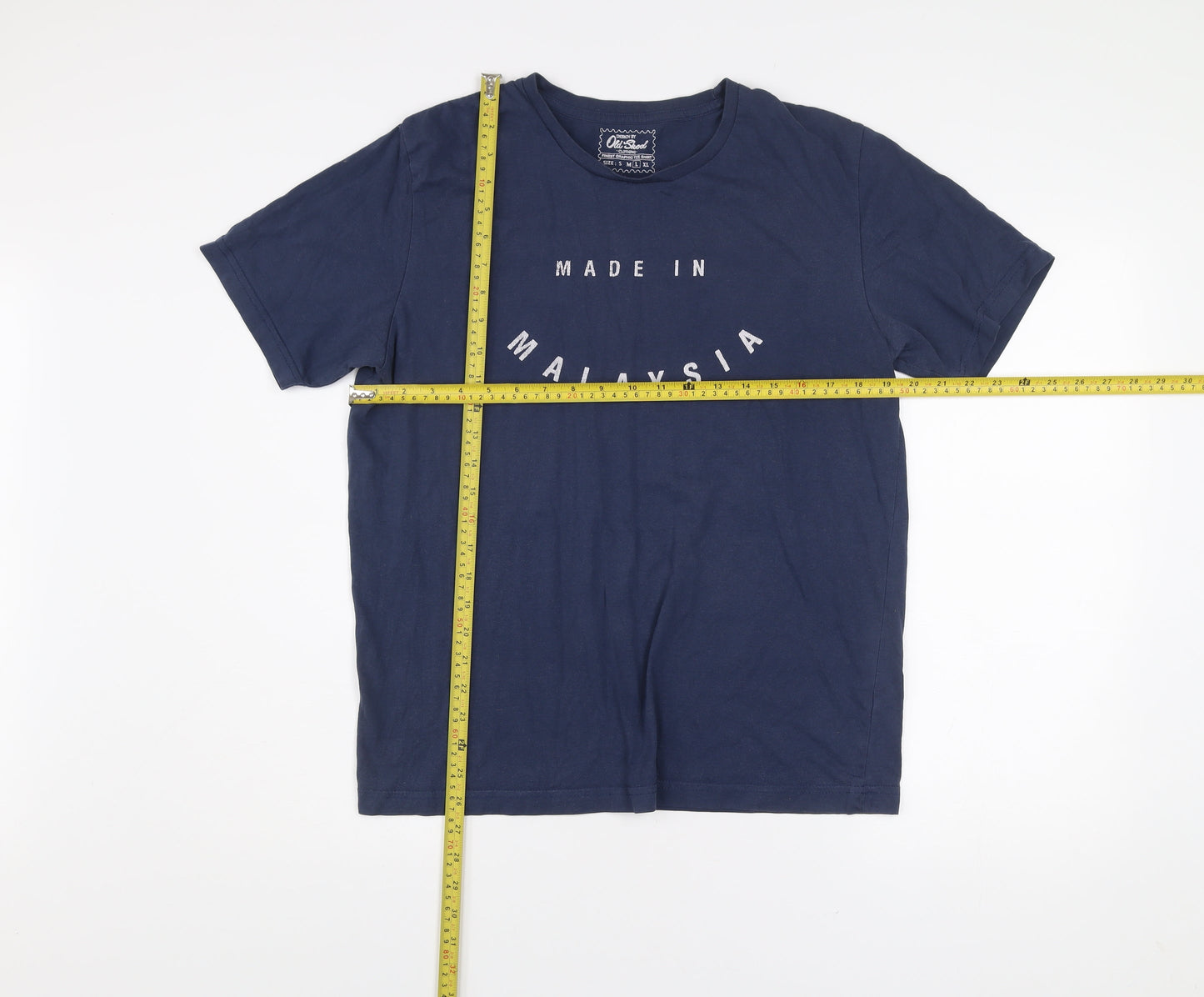 Old Skool Men’s Blue L Graphic Print Crew Neck T-Shirt