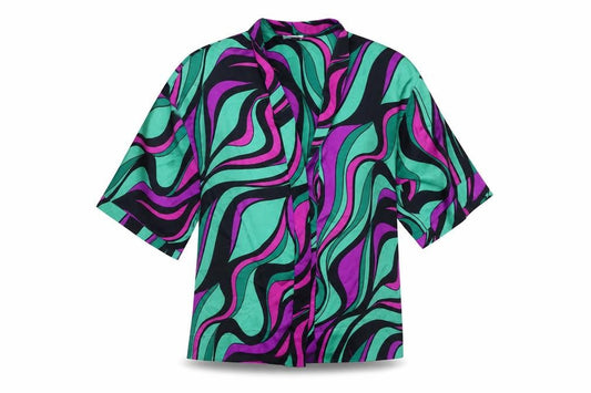 Papaya Women’s Multicoloured Kimono Jacket M Retro Geometric Lightweight