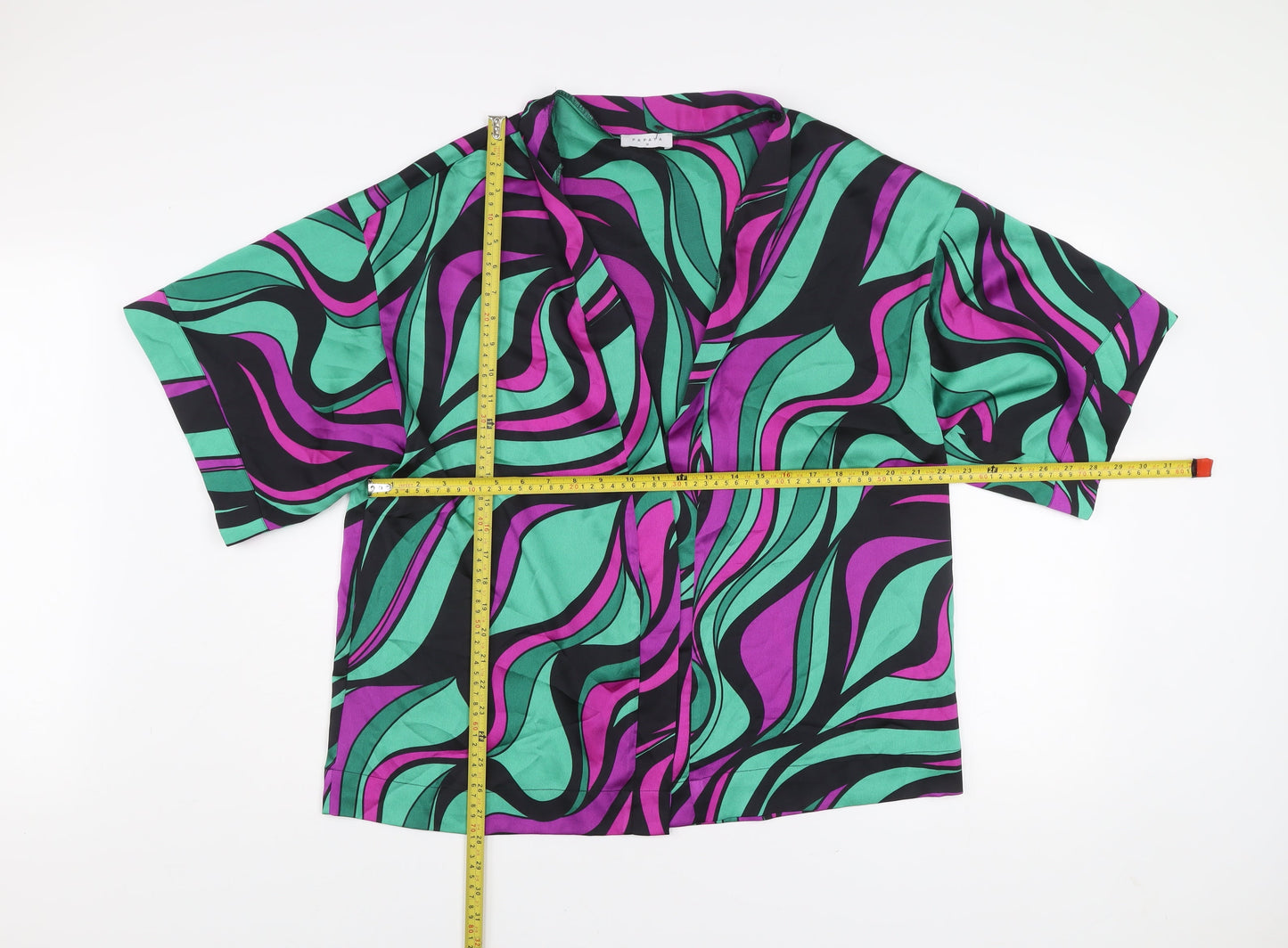 Papaya Women’s Multicoloured Kimono Jacket M Retro Geometric Lightweight